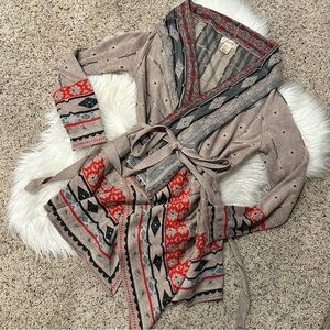 Freeway Asymmetrical Collared Cardigan with Tie